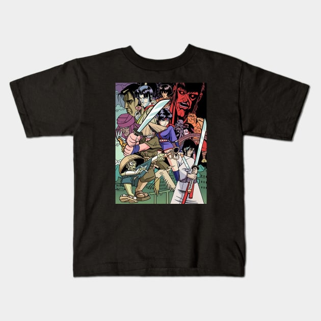 Ninja Scroll Kids T-Shirt by mrecaels